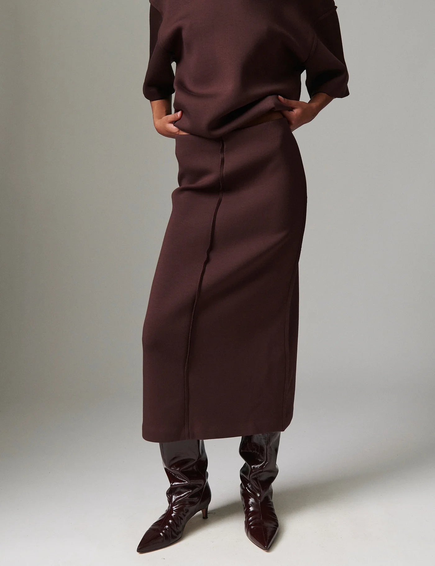 Suzie Scuba nederdel - Chocolate Plum